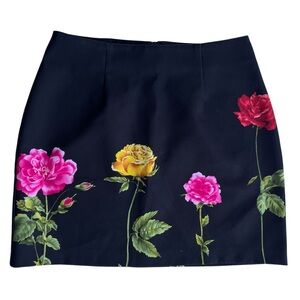 Vintage 90s Y2K XOXO Floral Rose Mini Skirt Small Fairy Grunge Goth Made In USA